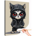 Серый котик в куртке Животные Котята Коты Кошки Для детей Детская Для мальчика Для девочки Раскраска картина по номерам на холсте