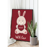 2 Влюбленный заяц с сердцем Животные Кролик Любовь Романтика Детская Для детей Для девочек 60х80 Раскраска картина по номерам на