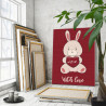 3 Влюбленный заяц с сердцем Животные Кролик Любовь Романтика Детская Для детей Для девочек 60х80 Раскраска картина по номерам на