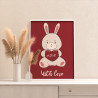 3 Влюбленный заяц с сердцем Животные Кролик Любовь Романтика Детская Для детей Для девочек Раскраска картина по номерам на холст