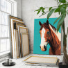 3 Коричневая лошадь с белым Животные Конь Простая Минимализм 75х100 Раскраска картина по номерам на холсте