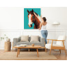 5 Коричневая лошадь с белым Животные Конь Простая Минимализм 75х100 Раскраска картина по номерам на холсте