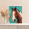 3 Коричневая лошадь с белым Животные Конь Простая Минимализм Раскраска картина по номерам на холсте