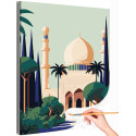 Мечеть в ярком солнце Пейзаж Страны Минимализм Интерьерная Легкая Раскраска картина по номерам на холсте