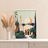 3 Мечеть в ярком солнце Пейзаж Страны Минимализм Интерьерная Легкая Раскраска картина по номерам на холсте