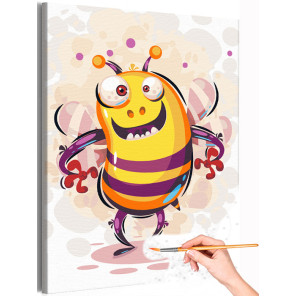 1 Пчела Мая Коллекция Cute animals Смешные Для детей Детские Для девочек Для мальчиков Раскраска картина по номерам на холсте
