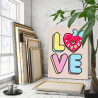 3 Пончик LOVE Еда Любовь Романтика Праздник День влюбленных 75х100 Раскраска картина по номерам на холсте