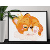 3 Леопард спящий на облаке Коллекция Cute animals Животные Для детей Детские Для девочек Для мальчиков 75х100 Раскраска картина 