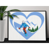 2 Сноубордист в горах Люди Спорт Девушка Зима Раскраска картина по номерам на холсте