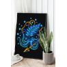 2 Синий Кракен с гарпуном Животные Мифология Осьминог 60х80 Раскраска картина по номерам на холсте