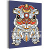 Китайский дракон с узорами Животные Символ года Новый год Яркая Интерьерная Коллекция дудлинг 80х100 Раскраска картина по номера