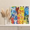 3 Радужные котики Животные Кошки Коты Котята Яркая Для Детей Детская Раскраска картина по номерам на холсте
