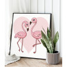 2 Пара влюбленных розовых фламинго Птицы Любовь Романтика Для девочек Простая 80х80 Раскраска картина по номерам на холсте