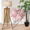 3 Пара влюбленных розовых фламинго Птицы Любовь Романтика Для девочек Простая 80х80 Раскраска картина по номерам на холсте