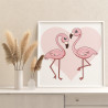 3 Пара влюбленных розовых фламинго Птицы Любовь Романтика Для девочек Простая Раскраска картина по номерам на холсте