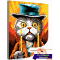 Кот со свечкой Животные Кошки Мем Смешная Раскраска картина по номерам на холсте с неоновой краской