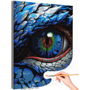  Глаз небесного дракона Животные Символ года Новый год Рождество Интерьерная Раскраска картина по номерам на холсте AAAA-NK623