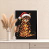 4 Бенгальская кошка с гирляндой Животные Коты Котята Новый год Рождество Зима Раскраска картина по номерам на холсте
