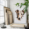 3 Грейхаунд щенок Животные Собака Английская борзая 80х100 Раскраска картина по номерам на холсте