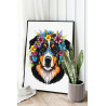 2 Собака в ярких цветах Животные Зенненхунд 80х100 Раскраска картина по номерам на холсте