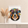 4 Собака в ярких цветах Животные Зенненхунд Раскраска картина по номерам на холсте