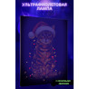 1 Бенгальская кошка с гирляндой Животные Коты Котята Новый год Рождество Зима Раскраска картина по номерам на холсте
