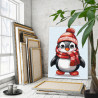 3 Пингвин в шапке и шарфе Животные Мультики Детская Для детей Для мальчика Для девочек Зима 75х100 Раскраска картина по номерам 