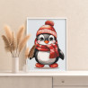 3 Пингвин в шапке и шарфе Животные Мультики Детская Для детей Для мальчика Для девочек Зима Раскраска картина по номерам на холс