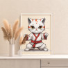 3 Белая кошка в кимоно Животные Котята Коты Каратэ Для детей Детская Для мальчика Для девочки Раскраска картина по номерам на хо