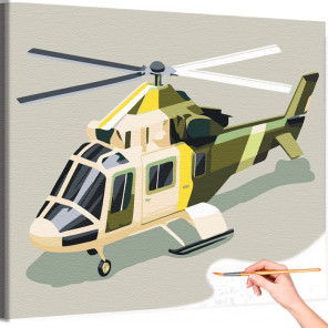 1 Быстрый военный вертолет Для детей Детские Для мальчиков Для мужчин Легкая Раскраска картина по номерам на холсте