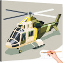 Быстрый военный вертолет Для детей Детские Для мальчиков Для мужчин Легкая Раскраска картина по номерам на холсте