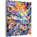 Красочный дракон Животные Символ года Новый год Яркая Арт 80х100 Раскраска картина по номерам на холсте