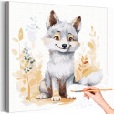 Маленький волк на природе Животные Для детской Интерьерная Раскраска картина по номерам на холсте