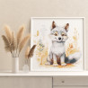 3 Маленький волк на природе Животные Для детской Интерьерная Раскраска картина по номерам на холсте