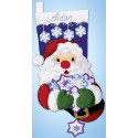 Санта со снежинкой Набор для вышивания сапожка для подарков Design works
