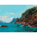 Голубое море Раскраска картина по номерам на холсте Белоснежка