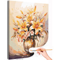 Букет лилий в вазе Цветы Натюрморты Интерьерная Маме Лето Раскраска картина по номерам на холсте