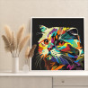 3 Британский цветной кот Животные Кошки Радужная Яркая Поп арт Интерьерная Раскраска картина по номерам на холсте
