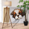 3 Портрет Ши-тцу Животные Щенок Собака Для детей Легкая 80х80 Раскраска картина по номерам на холсте
