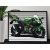 2 Зеленый гоночный мотоцикл Байк Спорт Для мужчин Раскраска картина по номерам на холсте
