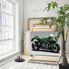 3 Зеленый гоночный мотоцикл Байк Спорт Для мужчин Раскраска картина по номерам на холсте
