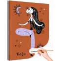 Йога. Девушка на коричневом фоне 40х50 см Раскраска картина по номерам на холсте