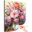 Крупные пионы в вазе Цветы Букет Розы Натюрморт Классика Интерьерная Маме Раскраска картина по номерам на холсте