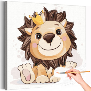 1 Веселый король лев Коллекция Cute animals Животные Для детей Детские Для малышей Для девочек Для мальчиков Раскраска картина п