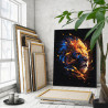 3 Лев с огненной гривой Животные Хищник Стильная Интерьерная Для мужчин 80х100 Раскраска картина по номерам на холсте