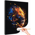 Лев с огненной гривой Животные Хищник Стильная Интерьерная Для мужчин Раскраска картина по номерам на холсте