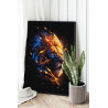 2 Лев с огненной гривой Животные Хищник Стильная Интерьерная Для мужчин Раскраска картина по номерам на холсте