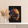 4 Лев с огненной гривой Животные Хищник Стильная Интерьерная Для мужчин Раскраска картина по номерам на холсте