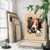 3 Щенок стаффордширский терьер Животные Собака Детская Легкая Раскраска картина по номерам на холсте