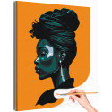 Портрет стильной африканки Люди Девушка Женщина Яркая Интерьерная Раскраска картина по номерам на холсте